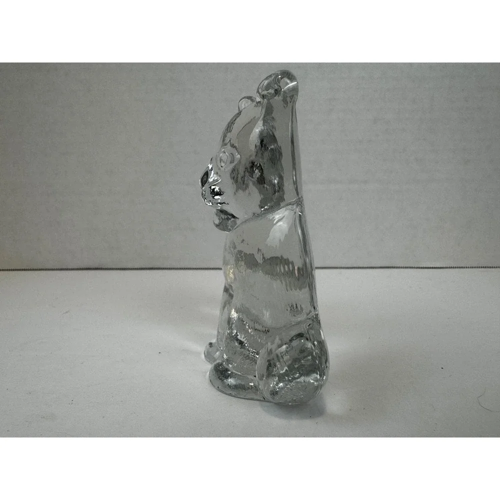 VTG Kosta Boda Zoo Series Bertil‎ Vallien Clear Glass Cat Figurine Paperweight